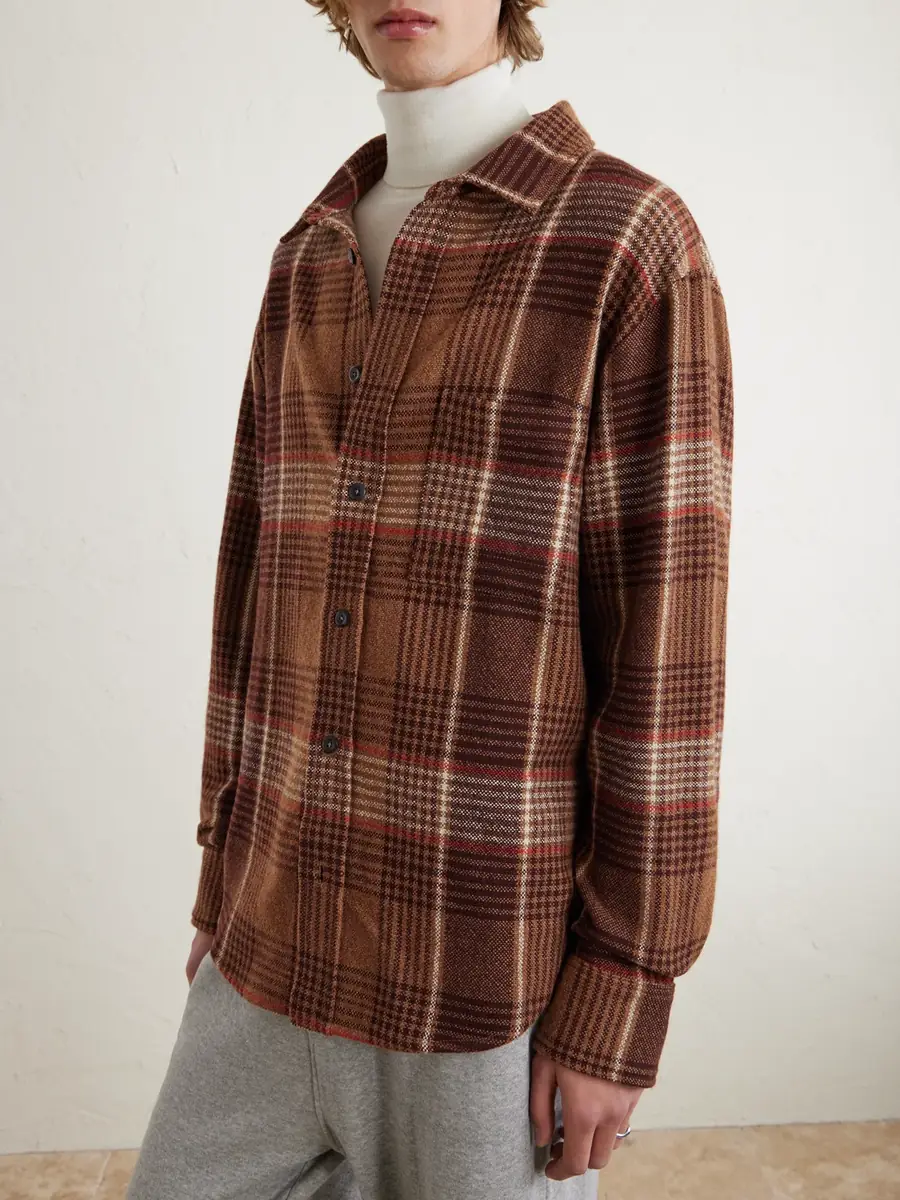 The Elder Statesman Checked Cashmere Shirt - Men | Thumbnail 3
