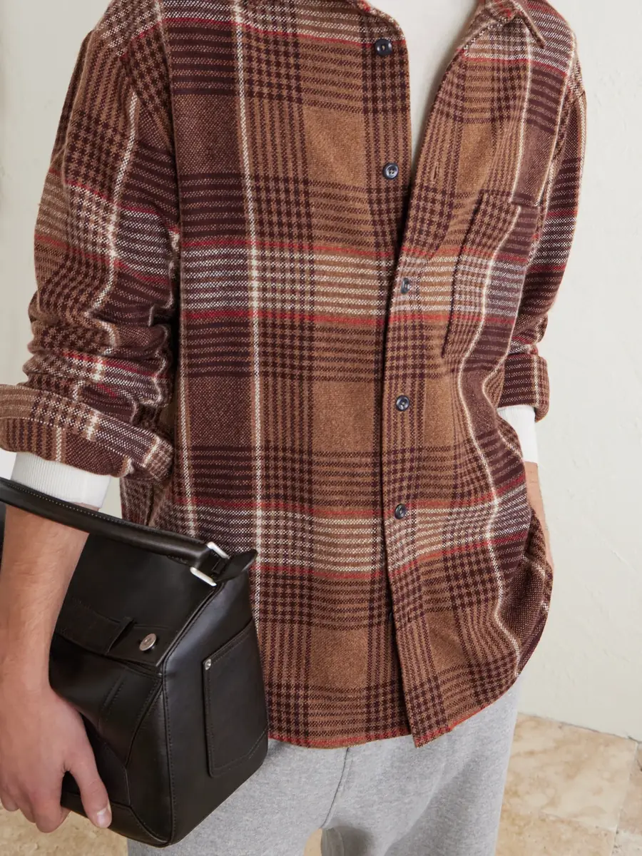 The Elder Statesman Checked Cashmere Shirt - Men | Thumbnail 5