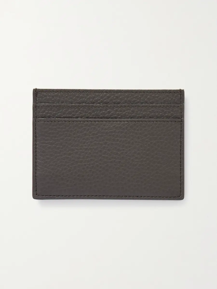Saint Laurent Tiny Cassandre Logo-Appliquéd Full-Grain Leather Cardholder - Men | Thumbnail 2 Saint Laurent Tiny Cassandre Logo-Appliquéd Full-Grain Leather Cardholder - Men | Thumbnail 2