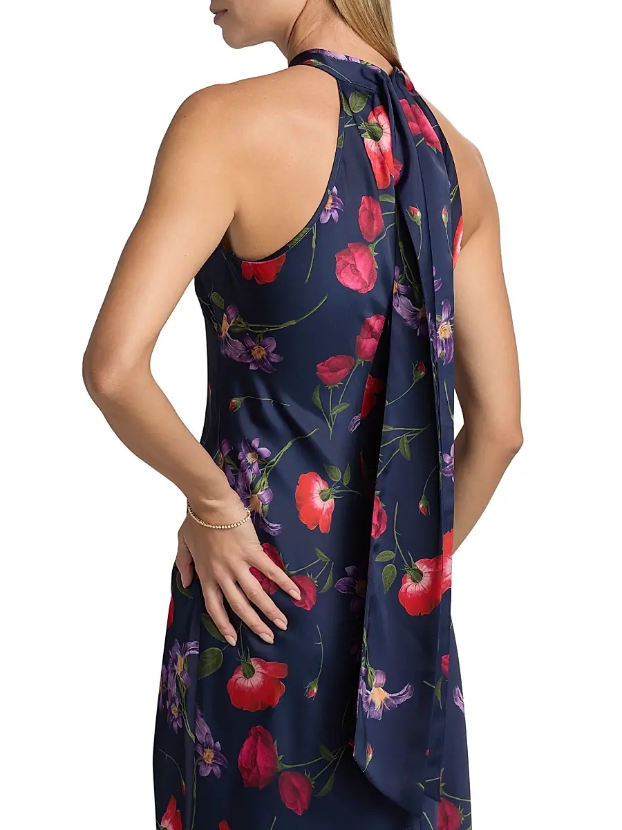 SACHIN & BABI Women's Laurant Floral Satin-Crepe Halterneck Gown | Thumbnail 6 SACHIN & BABI Women's Laurant Floral Satin-Crepe Halterneck Gown | Thumbnail 6