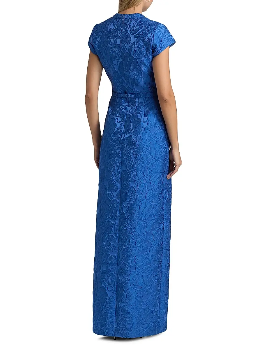 SACHIN & BABI Women's Lynn Floral Jacquard V-Neck Gown | Thumbnail 5 SACHIN & BABI Women's Lynn Floral Jacquard V-Neck Gown | Thumbnail 5