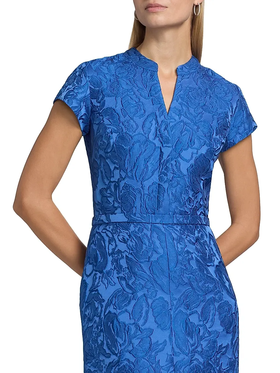 SACHIN & BABI Women's Lynn Floral Jacquard V-Neck Gown | Thumbnail 6 SACHIN & BABI Women's Lynn Floral Jacquard V-Neck Gown | Thumbnail 6