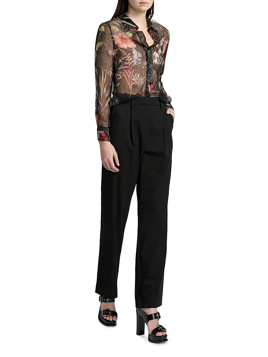 Alexander McQueen Women's Floral Web Silk Shirt | Thumbnail 2 Alexander McQueen Women's Floral Web Silk Shirt | Thumbnail 2