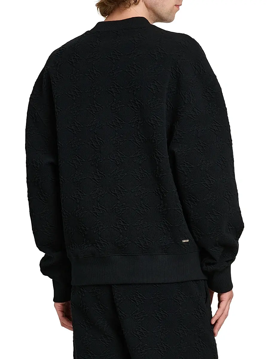 AMIRI Men's Ma Quad Jacquard Oversized Crewneck Sweatshirt | Thumbnail 5