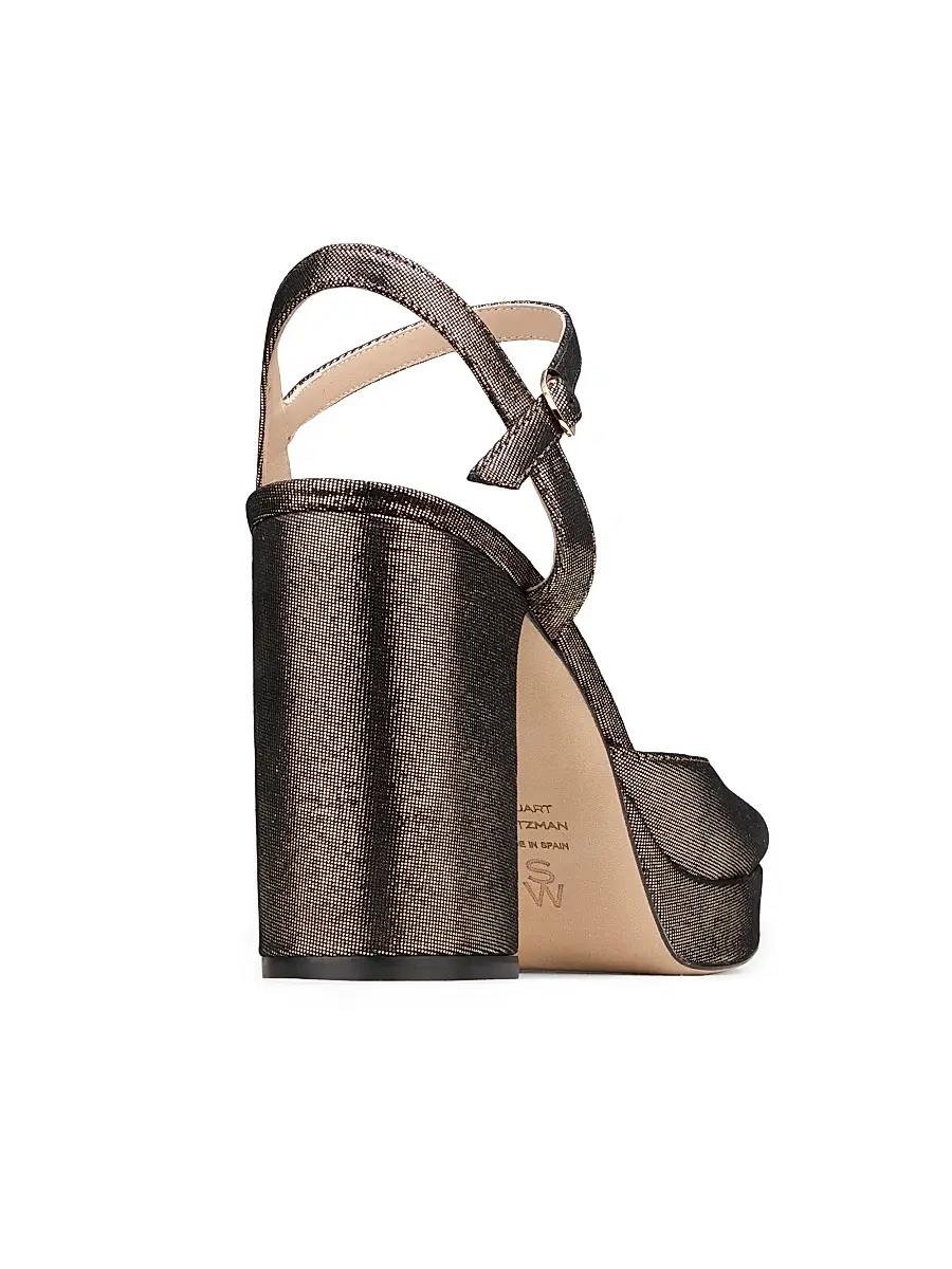 Stuart Weitzman Women's Dayna 90MM Metallic Leather Sandals | Thumbnail 3 Stuart Weitzman Women's Dayna 90MM Metallic Leather Sandals | Thumbnail 3