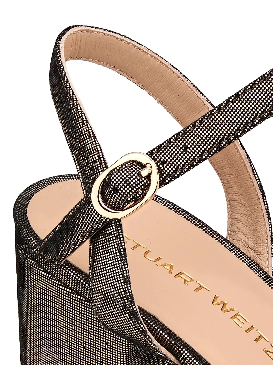 Stuart Weitzman Women's Dayna 90MM Metallic Leather Sandals | Thumbnail 5 Stuart Weitzman Women's Dayna 90MM Metallic Leather Sandals | Thumbnail 5