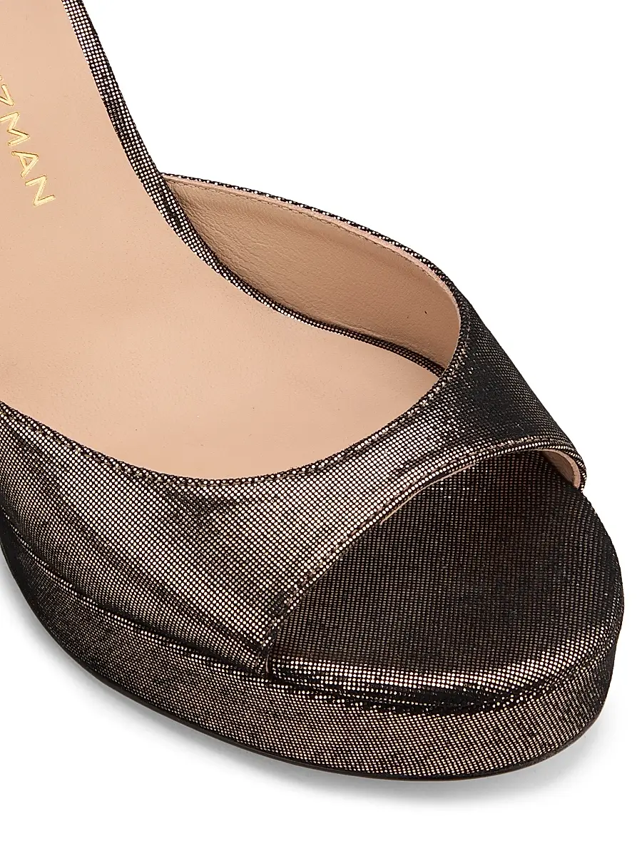 Stuart Weitzman Women's Dayna 90MM Metallic Leather Sandals | Thumbnail 6 Stuart Weitzman Women's Dayna 90MM Metallic Leather Sandals | Thumbnail 6