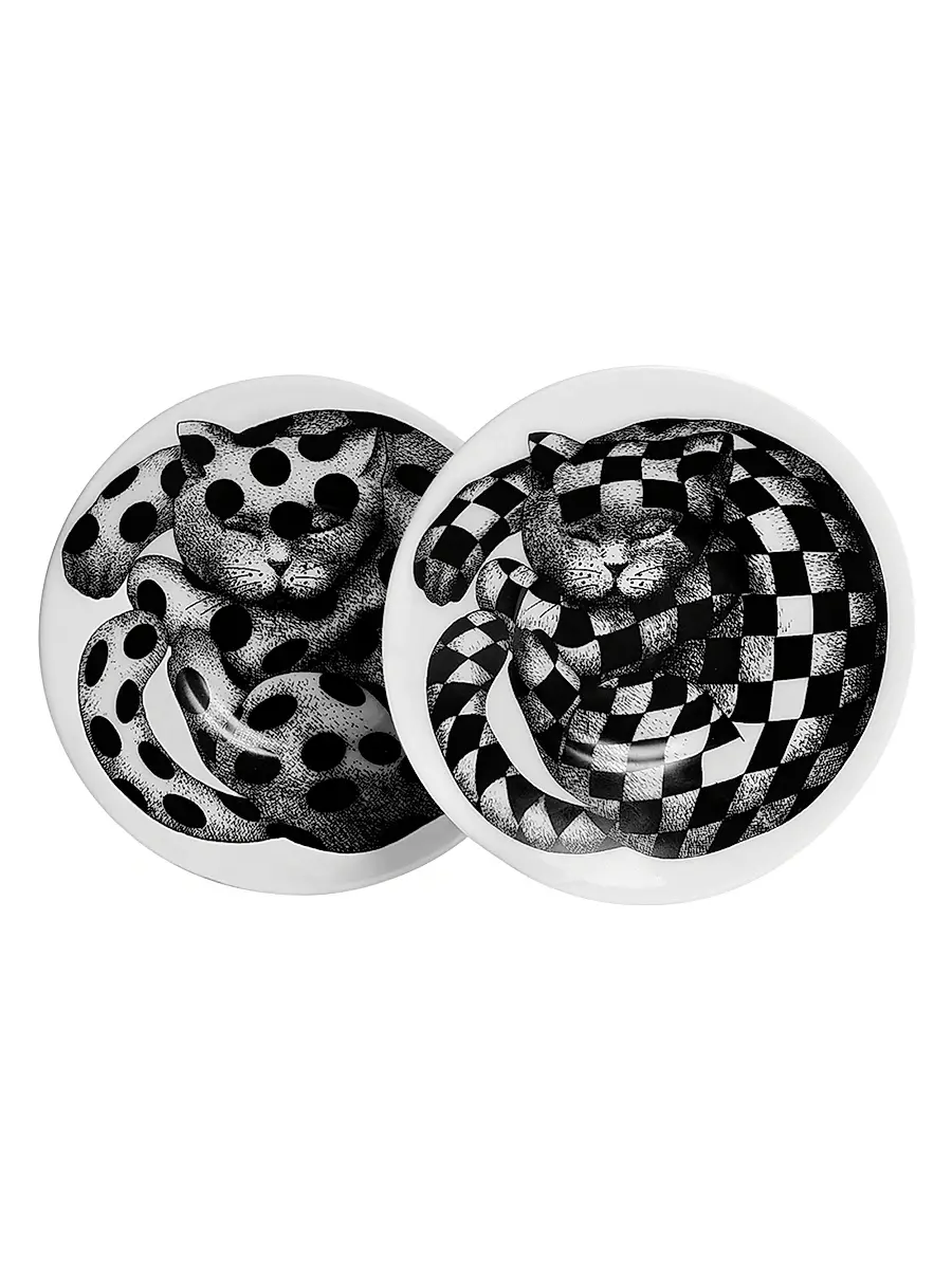 FORNASETTI High Fidelity Starry 2-Piece Coffee Mug & Saucer Set - Black White | Thumbnail 5 FORNASETTI High Fidelity Starry 2-Piece Coffee Mug & Saucer Set - Black White | Thumbnail 5