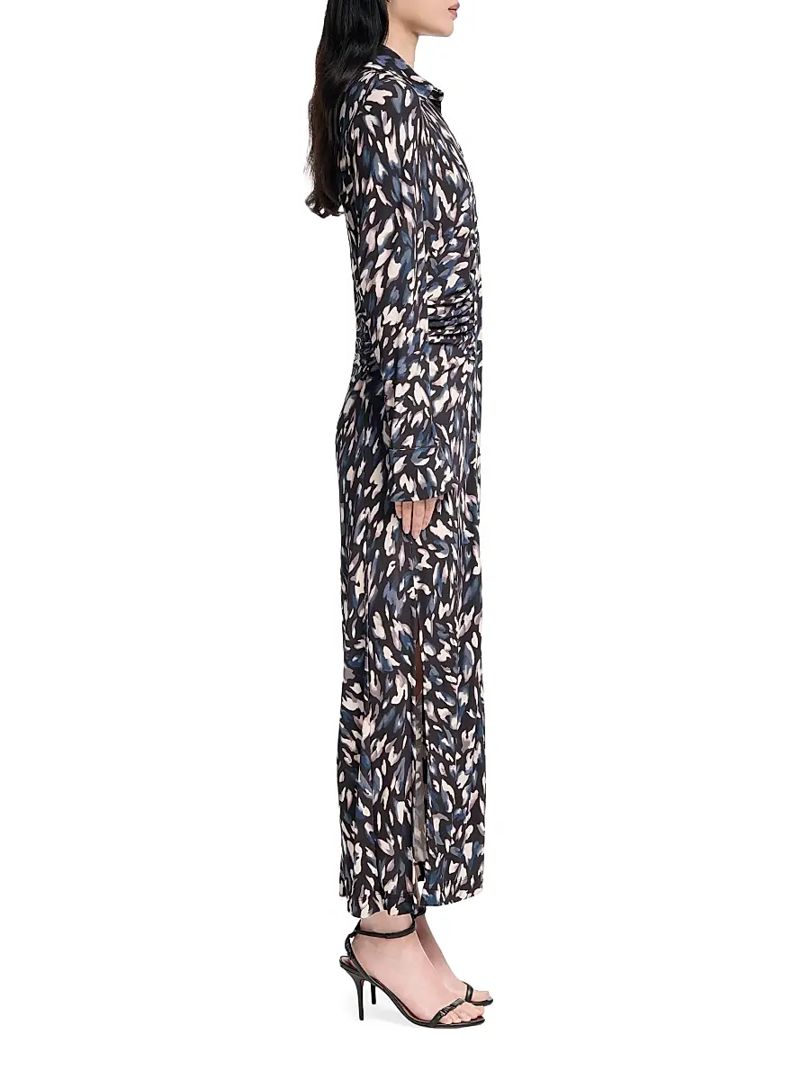 Altuzarra Women's Claudia Animal Print Ruched Shirtdress | Thumbnail 4 Altuzarra Women's Claudia Animal Print Ruched Shirtdress | Thumbnail 4
