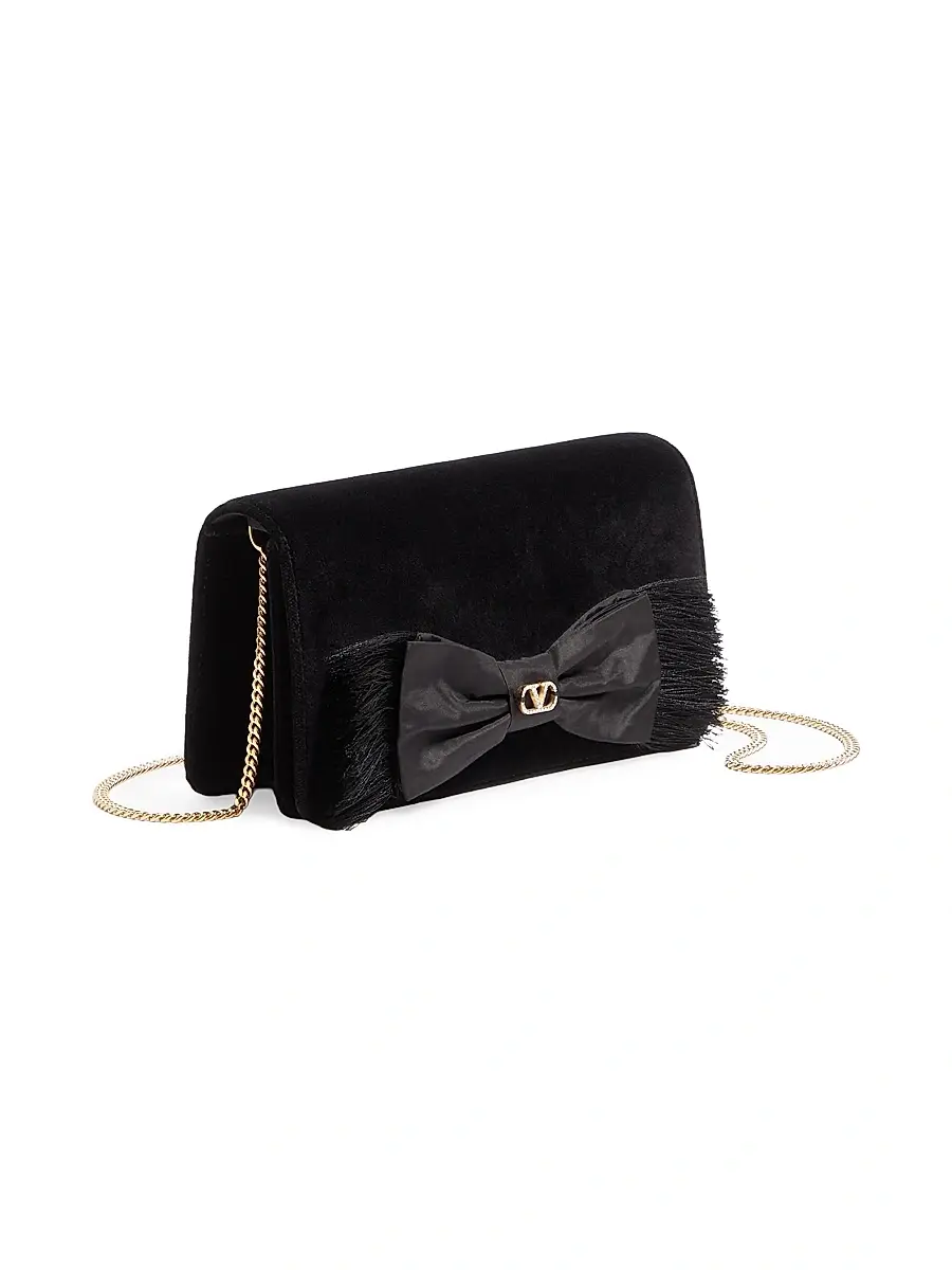 Valentino Garavani Women's VLogo Signature Mini Velvet Shoulder Bag - Black | Thumbnail 3 Valentino Garavani Women's VLogo Signature Mini Velvet Shoulder Bag - Black | Thumbnail 3