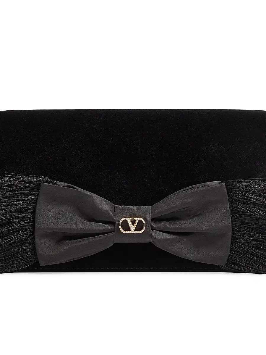 Valentino Garavani Women's VLogo Signature Mini Velvet Shoulder Bag - Black | Thumbnail 5 Valentino Garavani Women's VLogo Signature Mini Velvet Shoulder Bag - Black | Thumbnail 5