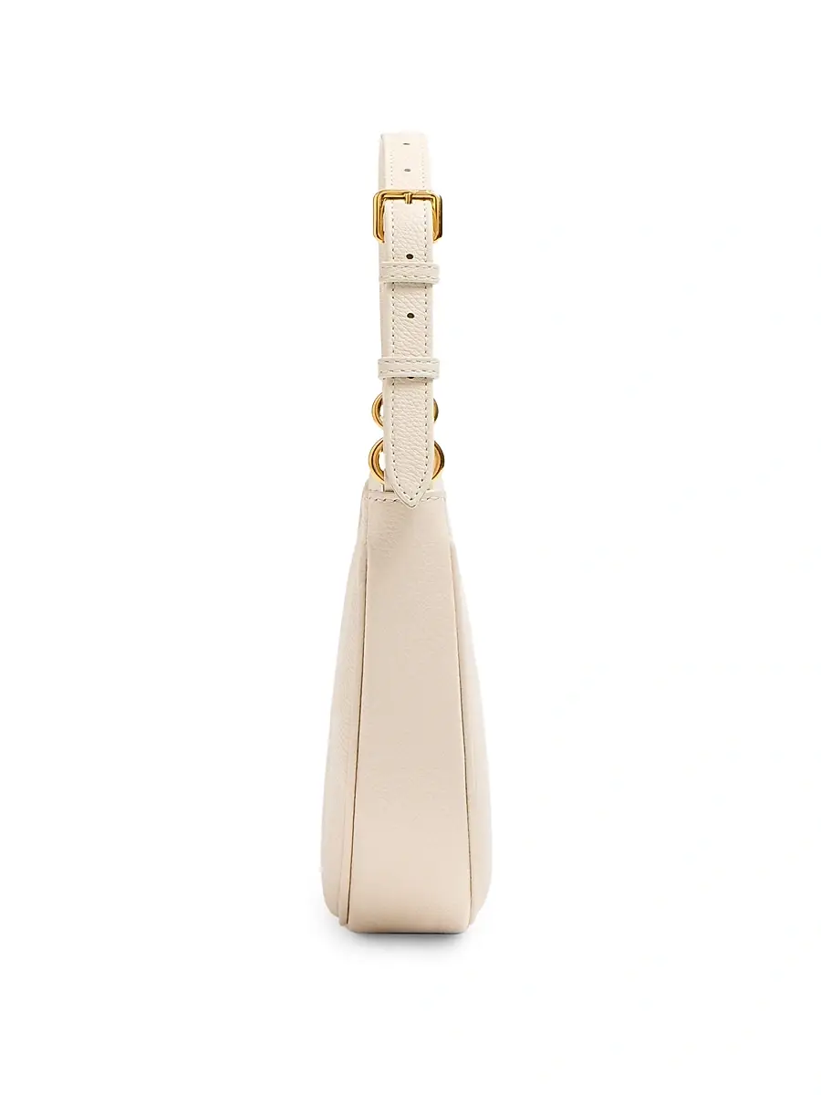 Valentino Women's VLogo Signature Mini Hobo Shoulder Bag in Grainy Calfskin - Light Ivory | Thumbnail 5 Valentino Women's VLogo Signature Mini Hobo Shoulder Bag in Grainy Calfskin - Light Ivory | Thumbnail 5