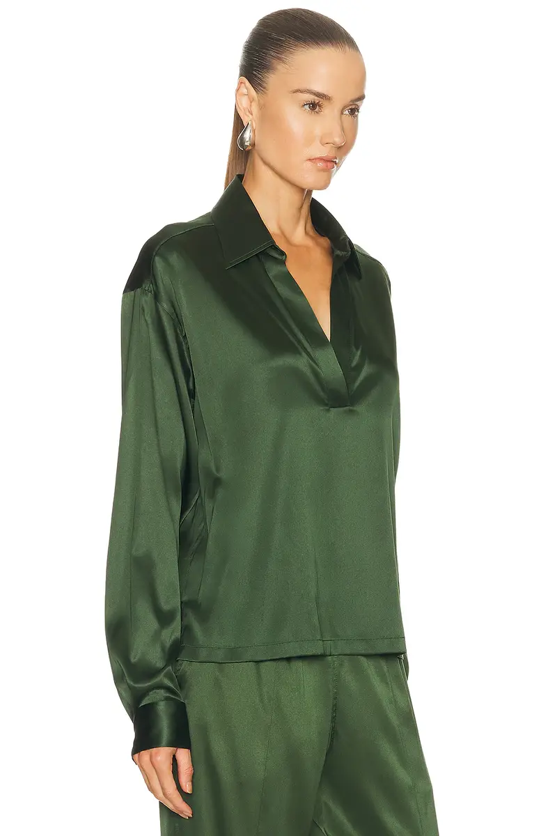 Tom Ford Satin Polo Top | Thumbnail 2 Tom Ford Satin Polo Top | Thumbnail 2