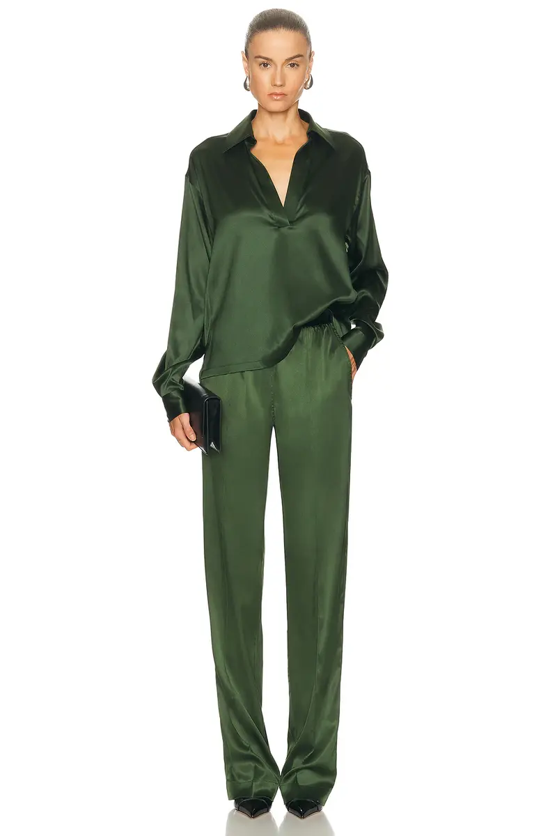 Tom Ford Satin Polo Top | Thumbnail 4 Tom Ford Satin Polo Top | Thumbnail 4