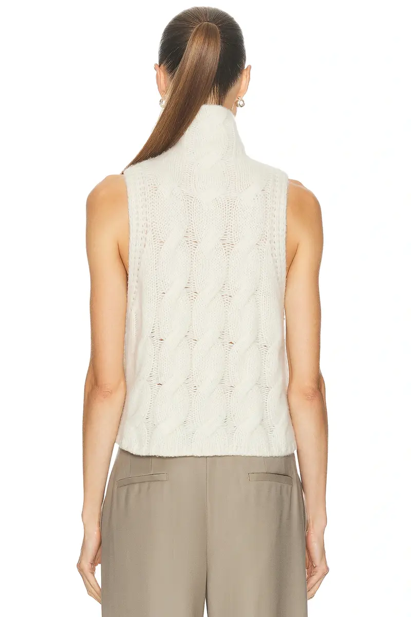 Sablyn Salvia Sleeveless Cable Turtleneck Sweater | Thumbnail 3 Sablyn Salvia Sleeveless Cable Turtleneck Sweater | Thumbnail 3