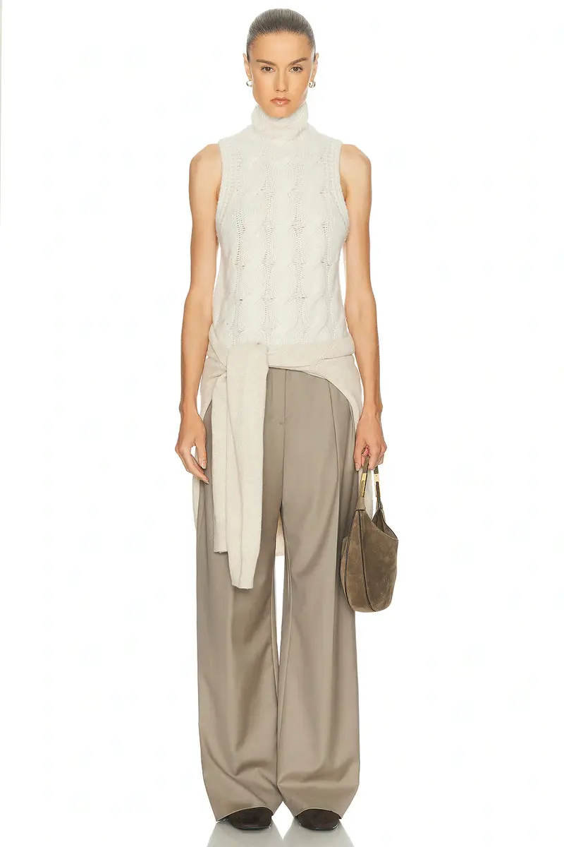 Sablyn Salvia Sleeveless Cable Turtleneck Sweater | Thumbnail 4 Sablyn Salvia Sleeveless Cable Turtleneck Sweater | Thumbnail 4