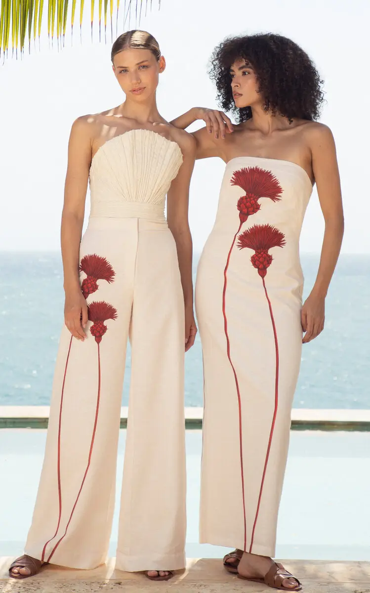 Andres Otalora Copa Cabana Embroidered Linen Top | Thumbnail 2