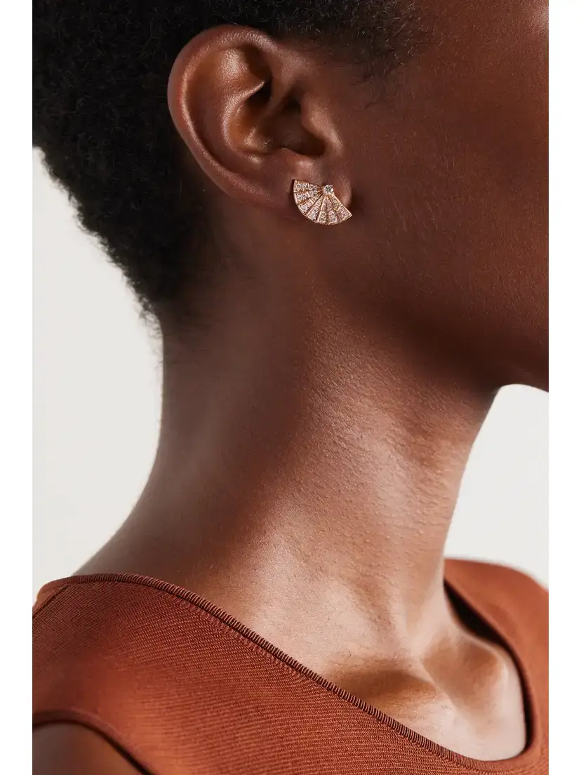 Garrard Fanfare Symphony 18-karat Rose Gold Diamond Earrings | Thumbnail 2