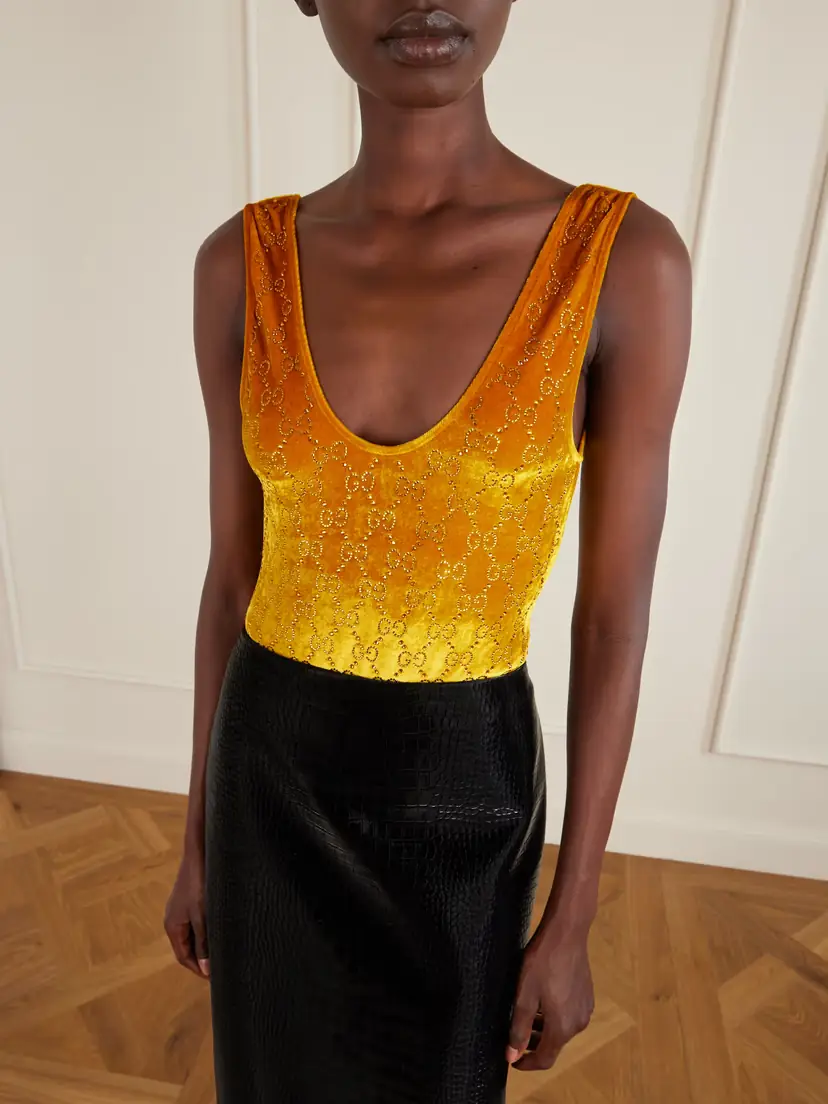 Gucci Crystal-embellished Chenille Bodysuit | Thumbnail 3