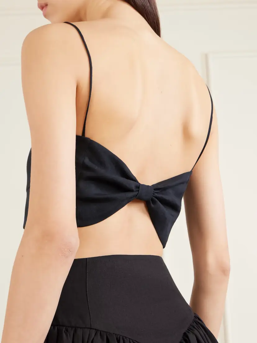 Gabriela Hearst Blazie Cropped Linen Top | Thumbnail 4