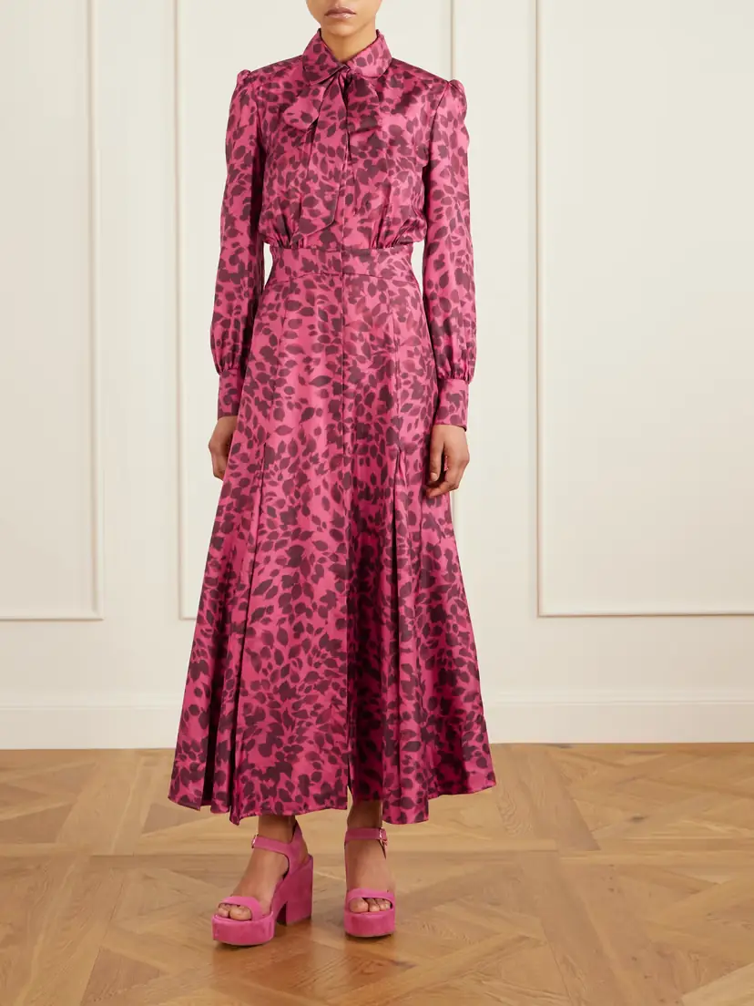 Gabriela Hearst Phelan Pussy-bow Printed Silk-twill Midi Dress | Thumbnail 2 Gabriela Hearst Phelan Pussy-bow Printed Silk-twill Midi Dress | Thumbnail 2