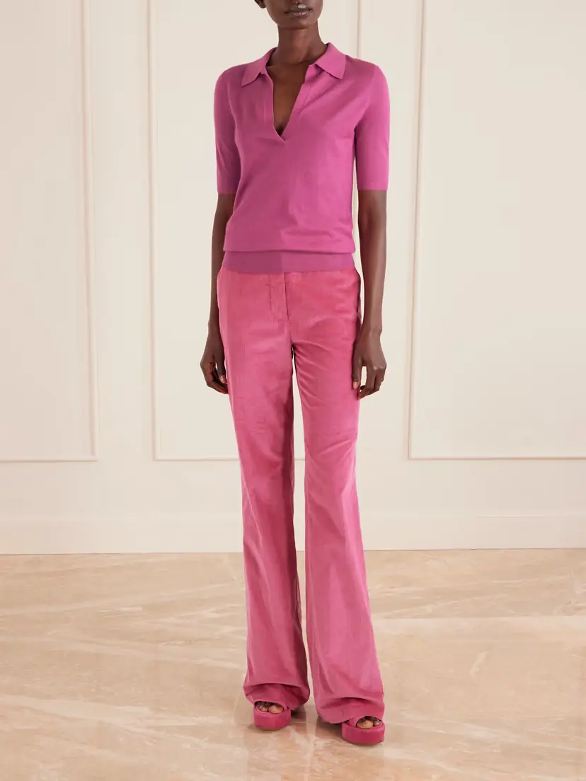 Gabriela Hearst Frank Cashmere And Silk-blend Polo Shirt | Thumbnail 2