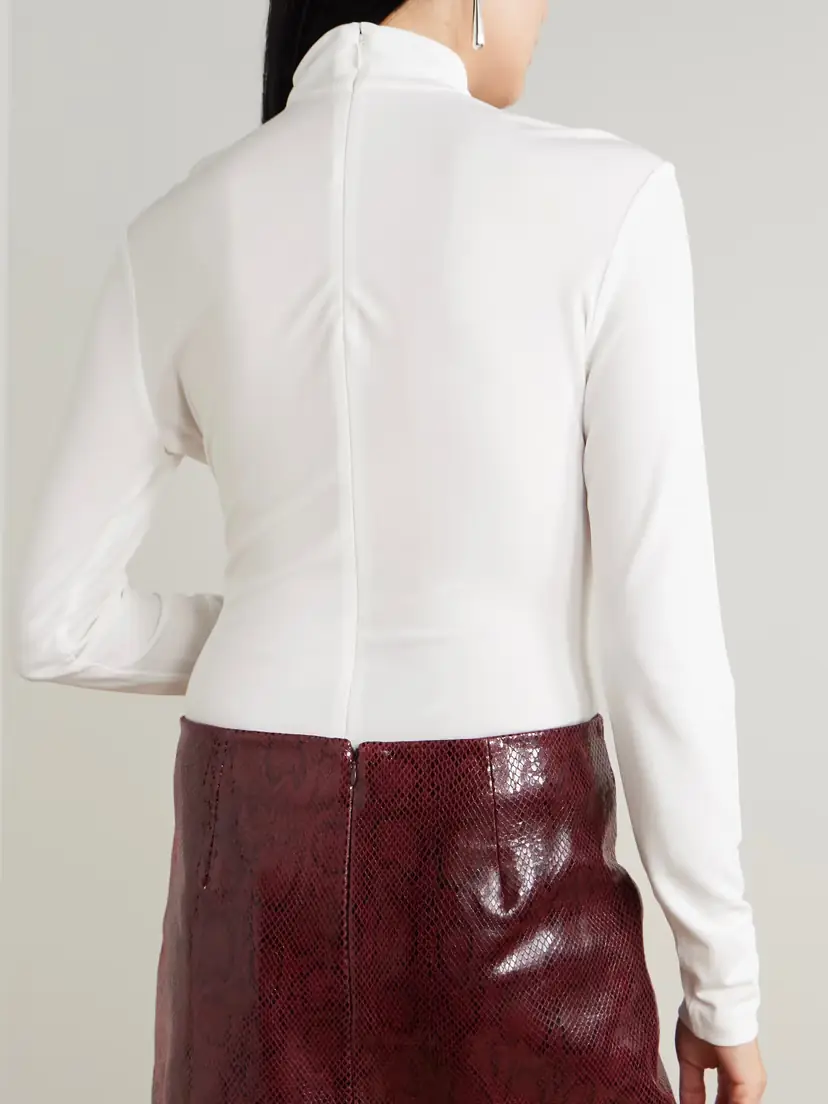 Stella McCartney Crepe De Chine Turtleneck Bodysuit | Thumbnail 3 Stella McCartney Crepe De Chine Turtleneck Bodysuit | Thumbnail 3