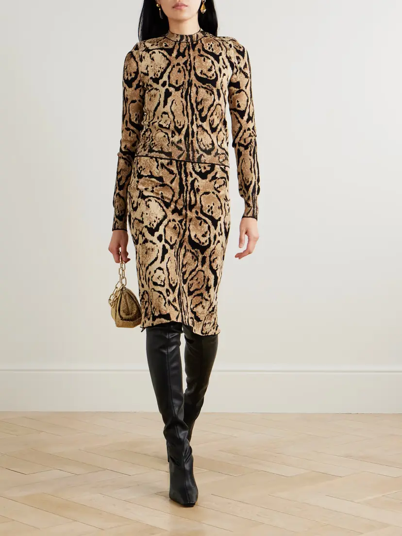 Stella McCartney Cloud Jacquard-knit Midi Skirt | Thumbnail 2 Stella McCartney Cloud Jacquard-knit Midi Skirt | Thumbnail 2