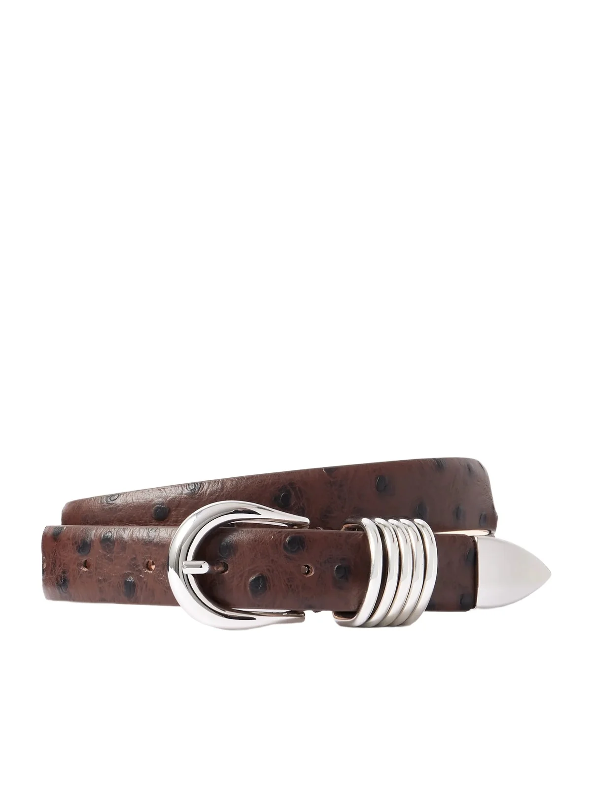 Hollyhock Ostrich-effect Leather Waist Belt Hollyhock Ostrich-effect Leather Waist Belt
