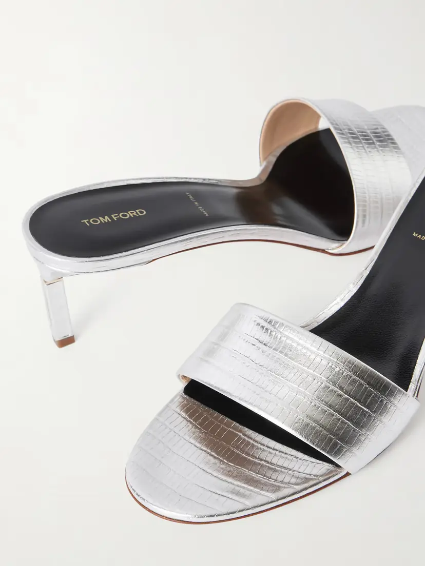 Tom Ford Lizard-effect Metallic Leather Mules | Thumbnail 5 Tom Ford Lizard-effect Metallic Leather Mules | Thumbnail 5