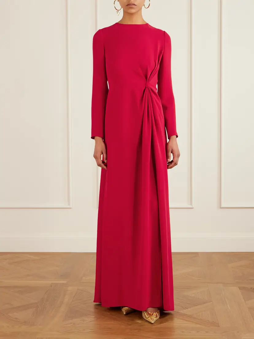 Valentino Garavani Open-back Gathered Silk-cady Gown | Thumbnail 2 Valentino Garavani Open-back Gathered Silk-cady Gown | Thumbnail 2