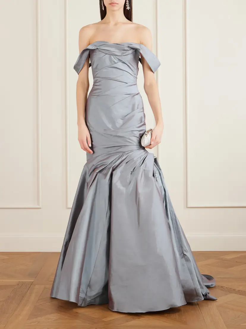 Marmar Halim One-shoulder Gathered Taffeta Gown | Thumbnail 2 Marmar Halim One-shoulder Gathered Taffeta Gown | Thumbnail 2