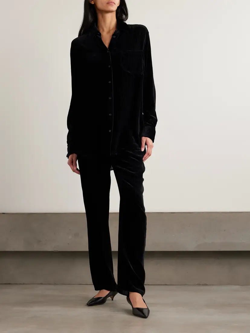 The Row Gavina Ribbed Velvet Shirt | Thumbnail 2 The Row Gavina Ribbed Velvet Shirt | Thumbnail 2