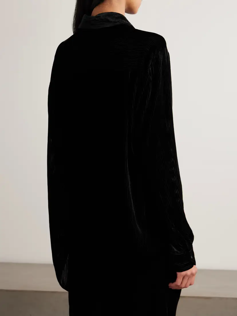 The Row Gavina Ribbed Velvet Shirt | Thumbnail 3 The Row Gavina Ribbed Velvet Shirt | Thumbnail 3