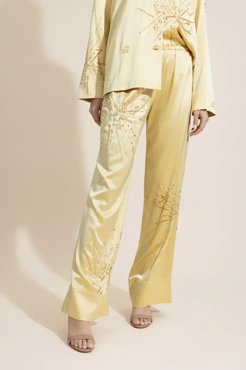 BERNADETTE Louis Pyjama Pants - Gold Yellow Sparkle | Thumbnail 3 BERNADETTE Louis Pyjama Pants - Gold Yellow Sparkle | Thumbnail 3