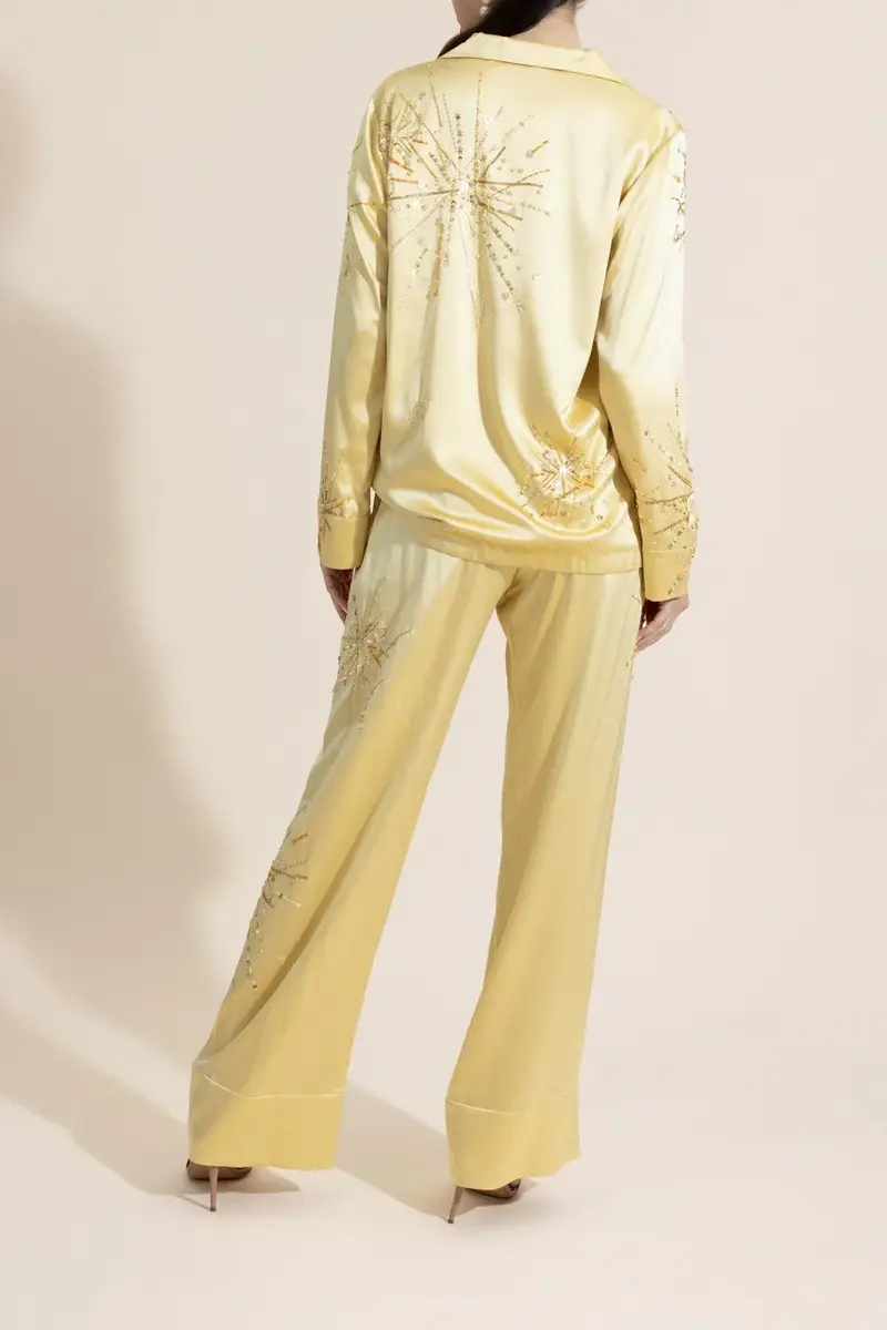 BERNADETTE Louis Pyjama Pants - Gold Yellow Sparkle | Thumbnail 4 BERNADETTE Louis Pyjama Pants - Gold Yellow Sparkle | Thumbnail 4