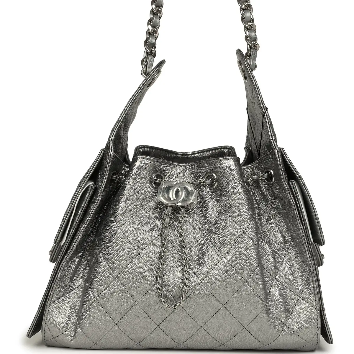 Chanel Chanel Small 25 Hobo Bag Metallic Anthracite Caviar Silver Hardware | Image 1 Chanel Chanel Small 25 Hobo Bag Metallic Anthracite Caviar Silver Hardware | Image 1