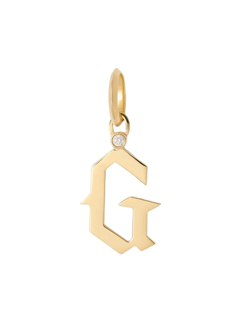Jennifer Fisher Capital Gothic Letter Charm with Diamond in 18K Yellow Gold G Jennifer Fisher Capital Gothic Letter Charm with Diamond in 18K Yellow Gold G