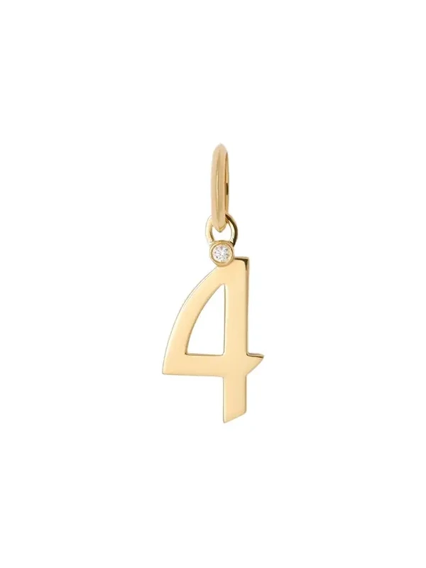 Jennifer Fisher Gothic Number Charm with Diamond in 18K Yellow Gold 4 Jennifer Fisher Gothic Number Charm with Diamond in 18K Yellow Gold 4