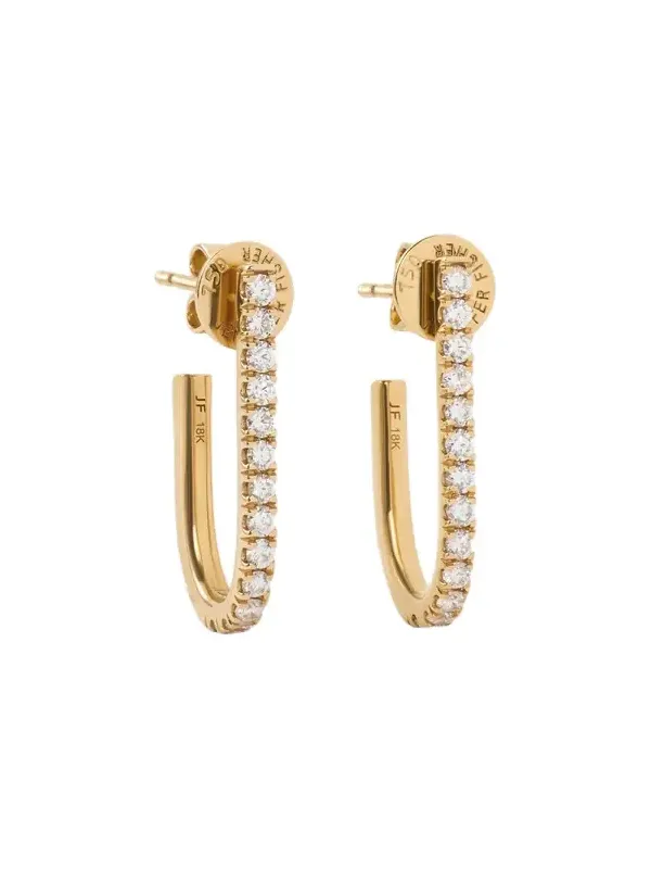 Jennifer Fisher Large Pavé Diamond Level Earring in 18K Yellow Gold Jennifer Fisher Large Pavé Diamond Level Earring in 18K Yellow Gold