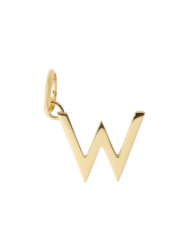 Minimal Block Letter Charm in 14K Yellow Gold W