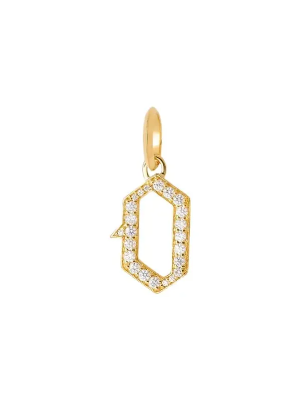 Jennifer Fisher Capital Gothic Letter Charm with Pavé White Diamonds O / 18K Yellow Gold Jennifer Fisher Capital Gothic Letter Charm with Pavé White Diamonds O / 18K Yellow Gold