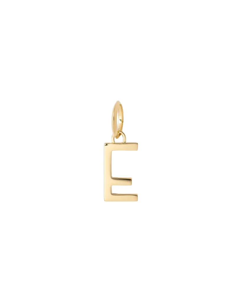 Jennifer Fisher Minimal Block Letter Charm in 14K Yellow Gold E