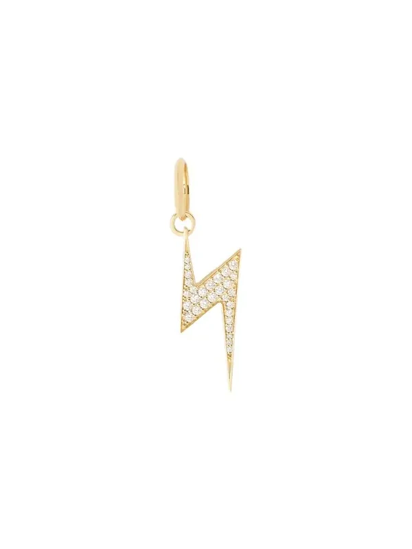 Jennifer Fisher Lightning Bolt Charm with Pavé White Diamonds 18K Yellow Gold Jennifer Fisher Lightning Bolt Charm with Pavé White Diamonds 18K Yellow Gold