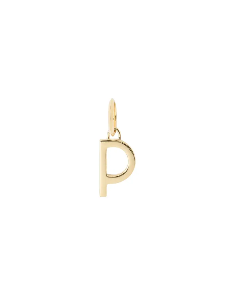 Jennifer Fisher Minimal Block Letter Charm in 14K Yellow Gold P
