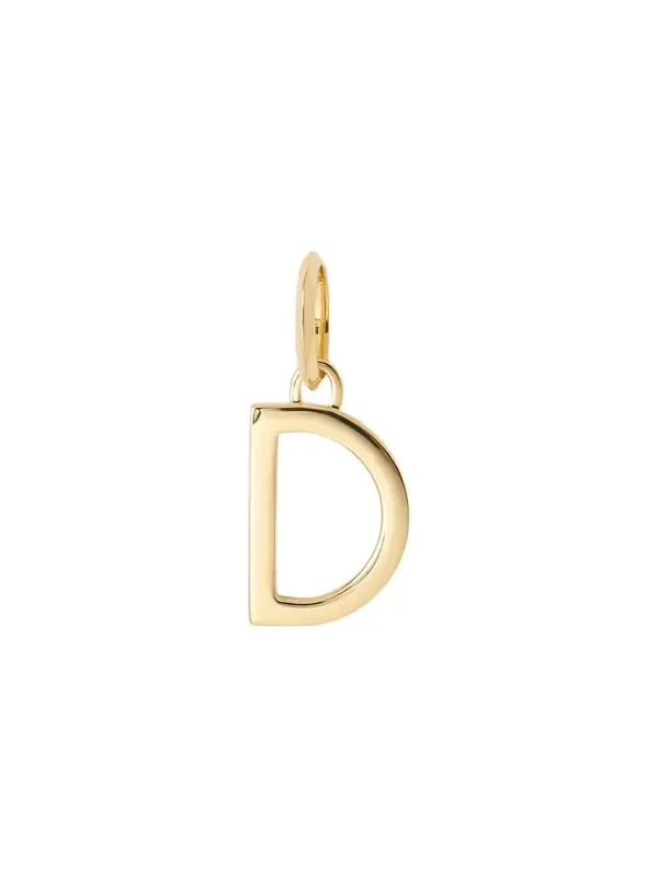 Jennifer Fisher Minimal Block Letter Charm in 14K Yellow Gold D