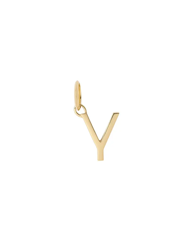 Jennifer Fisher Jennifer Fisher Minimal Block Letter Charm in 14K Yellow Gold Y
