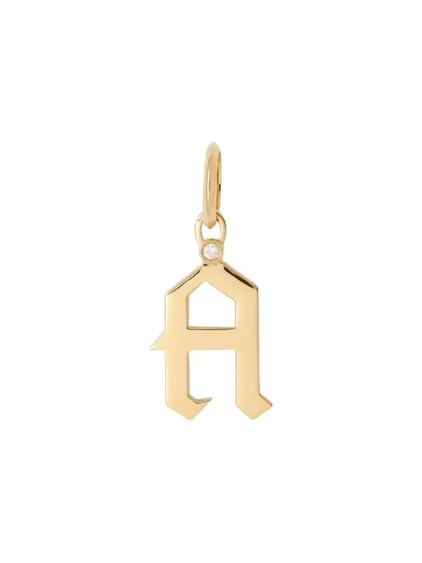 Jennifer Fisher Capital Gothic Letter Charm with Diamond in 18K Yellow Gold A Jennifer Fisher Capital Gothic Letter Charm with Diamond in 18K Yellow Gold A