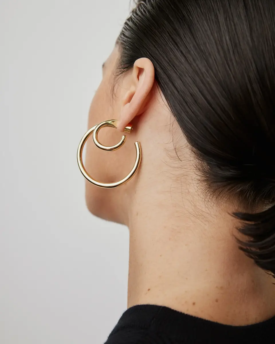 Jennifer Fisher Jennifer Fisher 1.5 Double Lilly Baby Hoops Yellow | Thumbnail 2