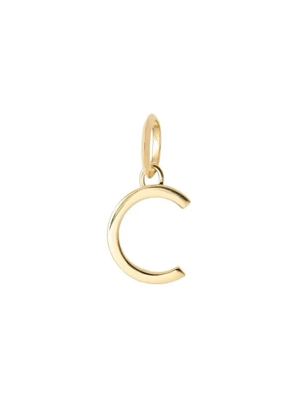 Jennifer Fisher Minimal Block Letter Charm in 14K Yellow Gold C Jennifer Fisher Minimal Block Letter Charm in 14K Yellow Gold C
